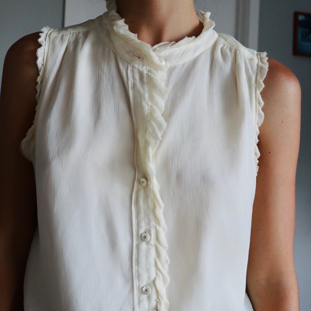 JCrew White Silk Blouse